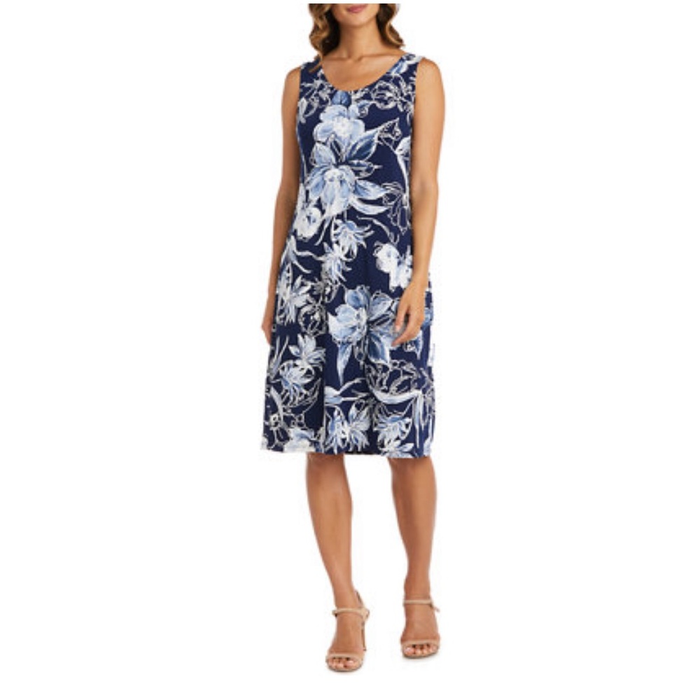 NWT❣️R&M Richards Sleeveless Dress with Chiffon Jacket - Picture 2 of 4